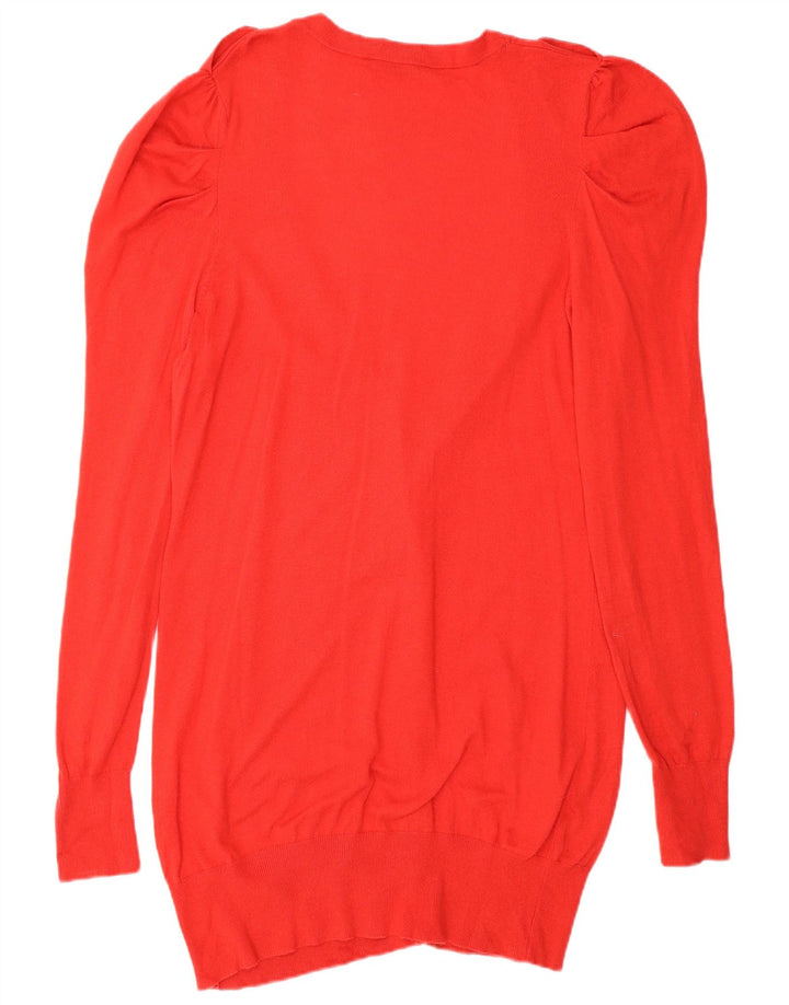 Maglione cardigan lungo da donna OASIS UK 14 Large Rosso Poliammide