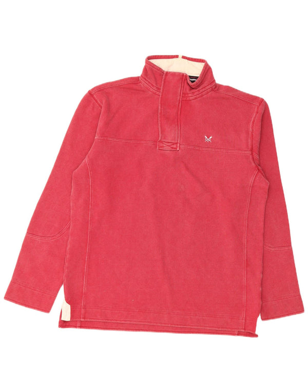 Crew Clothing Polo da rugby da uomo con zip e collo in cotone rosso medio