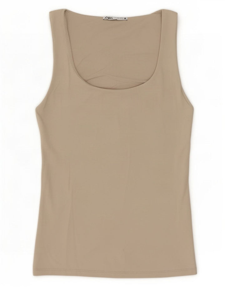 Canotta Donna Zara UK 8 Small Beige