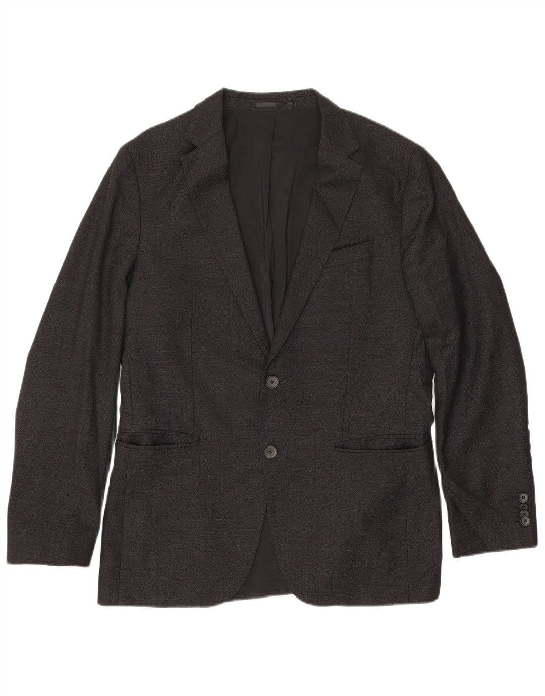 Giacca blazer da uomo a 2 bottoni Hugo Boss UK 50 grande lana vergine nera
