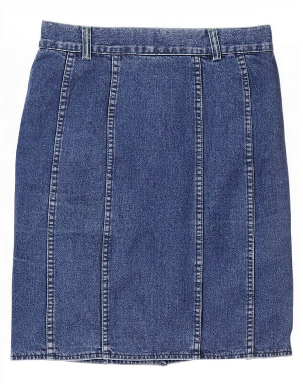 Gonna di jeans vintage da donna grande W28 in cotone blu