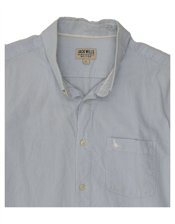 JACK WILLS Mens Shirt Large Blue Pinstripe Cotton | Vintage Jack Wills | Thrift | Second-Hand Jack Wills | Used Clothing | Messina Hembry 