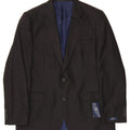 MAGEE Mens 2 Button Blazer Jacket UK 44 2XL Grey Striped New Wool Vintage Magee and Second-Hand Magee from Messina Hembry 