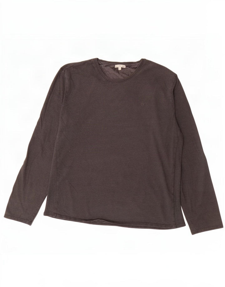 Calvin Klein Jeans Top da uomo a maniche lunghe XL in cotone grigio