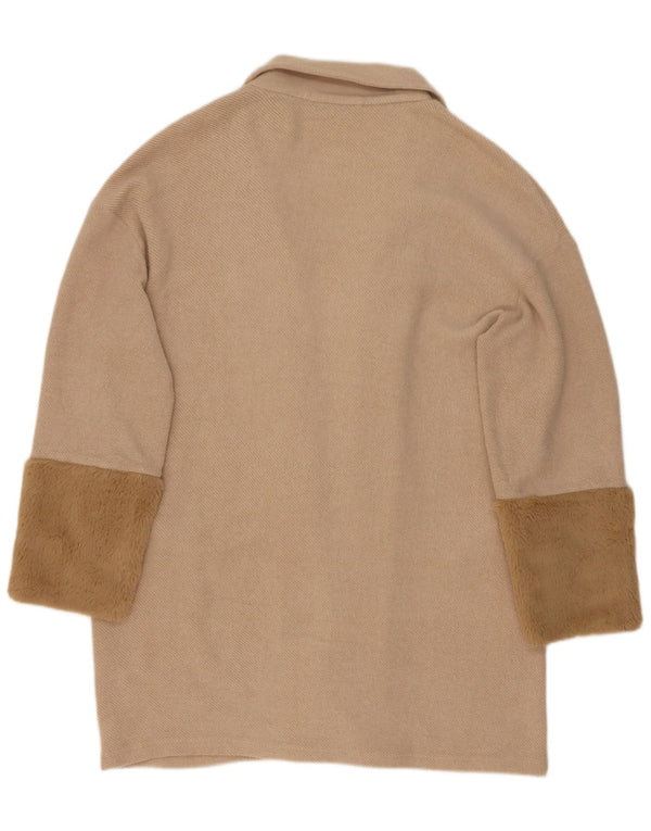 Maglione cardigan lungo oversize da donna Zara UK 14 Beige medio