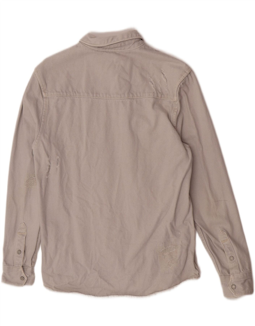 Camicia di jeans Zara da uomo, vestibilità rilassata, in cotone grigio medio