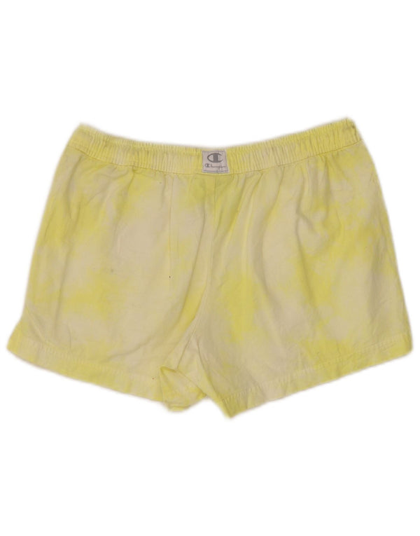 Pantaloncini sportivi Champion da donna UK 6 XS Giallo Tie Dye Cotton