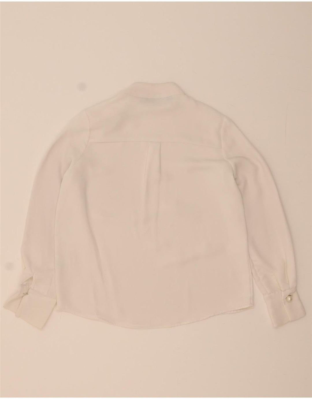 ZARA Womens Long Sleeve Blouse Top UK 6 XS White Polyester Vintage Zara and Second-Hand Zara from Messina Hembry 