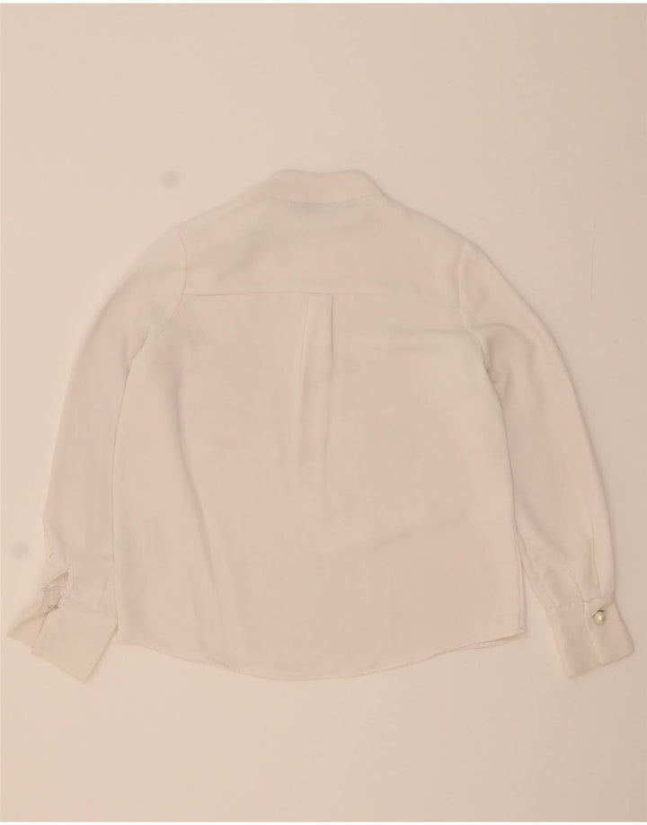ZARA Womens Long Sleeve Blouse Top UK 6 XS White Polyester Vintage Zara and Second-Hand Zara from Messina Hembry 