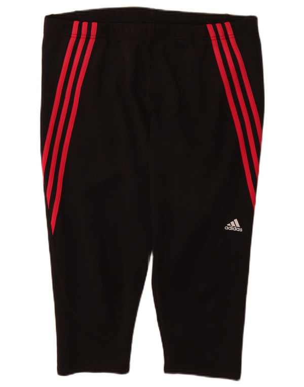 Leggings Adidas Donna Capri UK 20/22 XL Nero Poliestere Sport