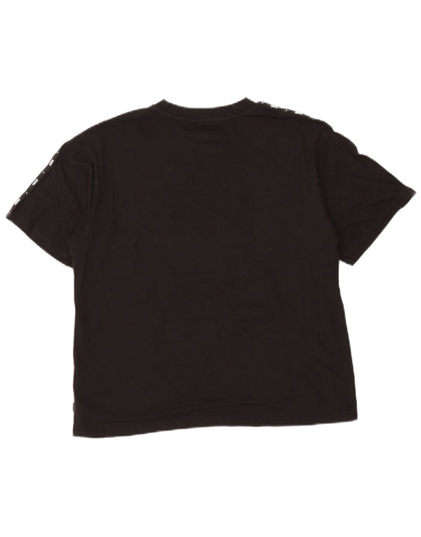 T-shirt grafica corta da donna Puma UK 14 cotone medio nero