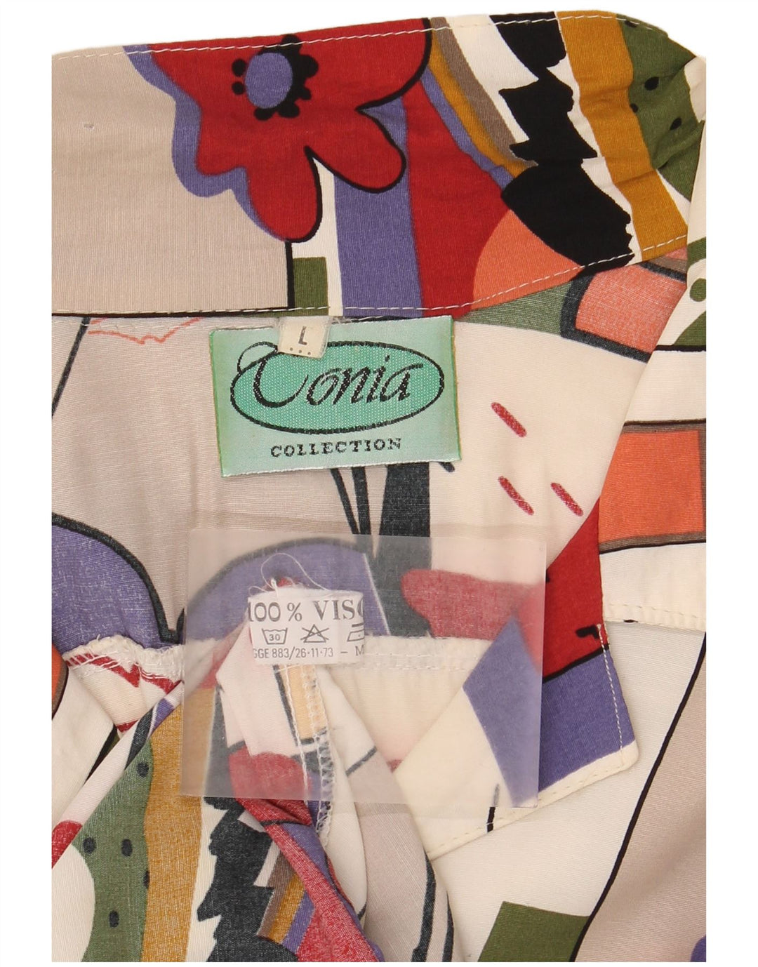 Camicetta con grafica oversize da donna vintage UK 16 grande multicolore