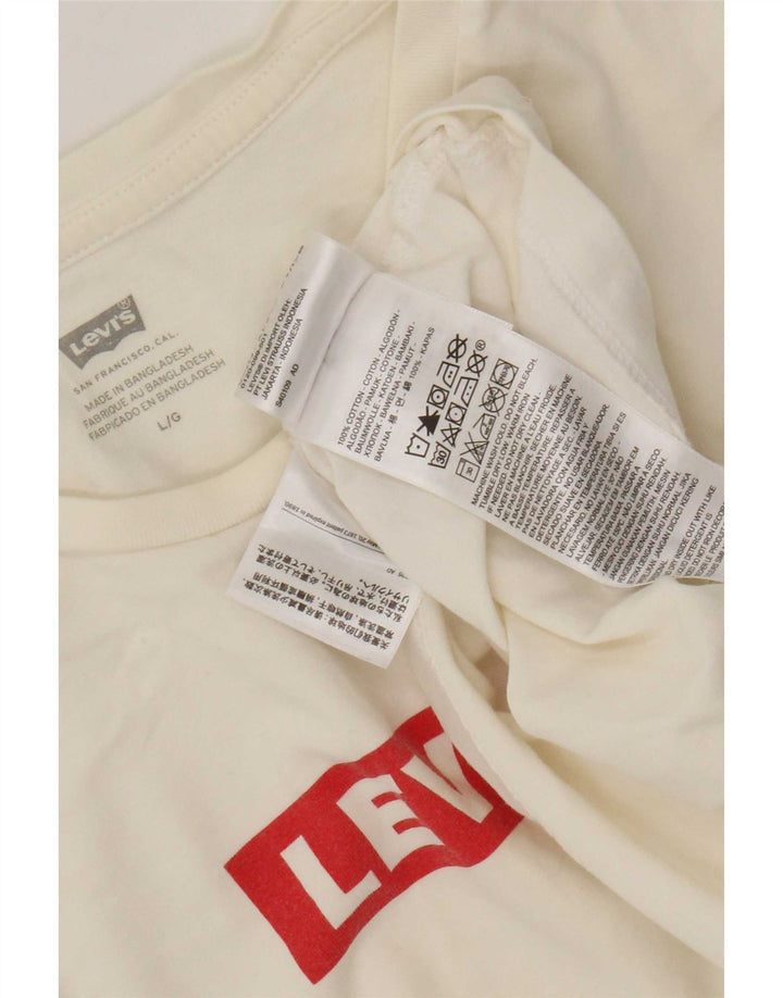 T-shirt grafica da uomo Levi's Top grande in cotone bianco sporco