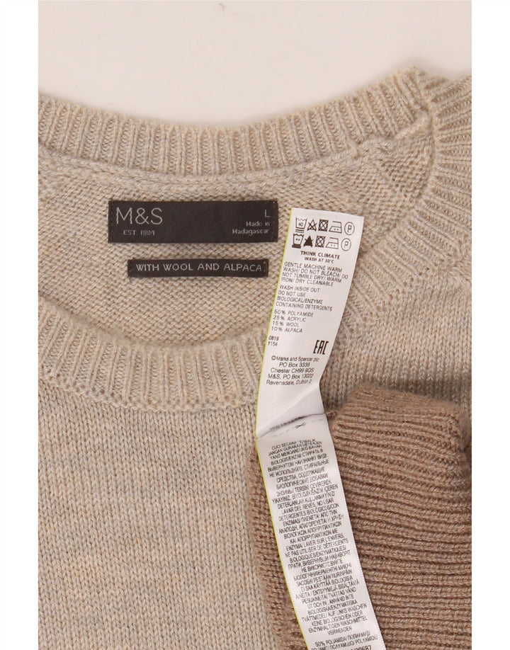 MARKS & SPENCER Maglione maglione girocollo da uomo grande grigio color block