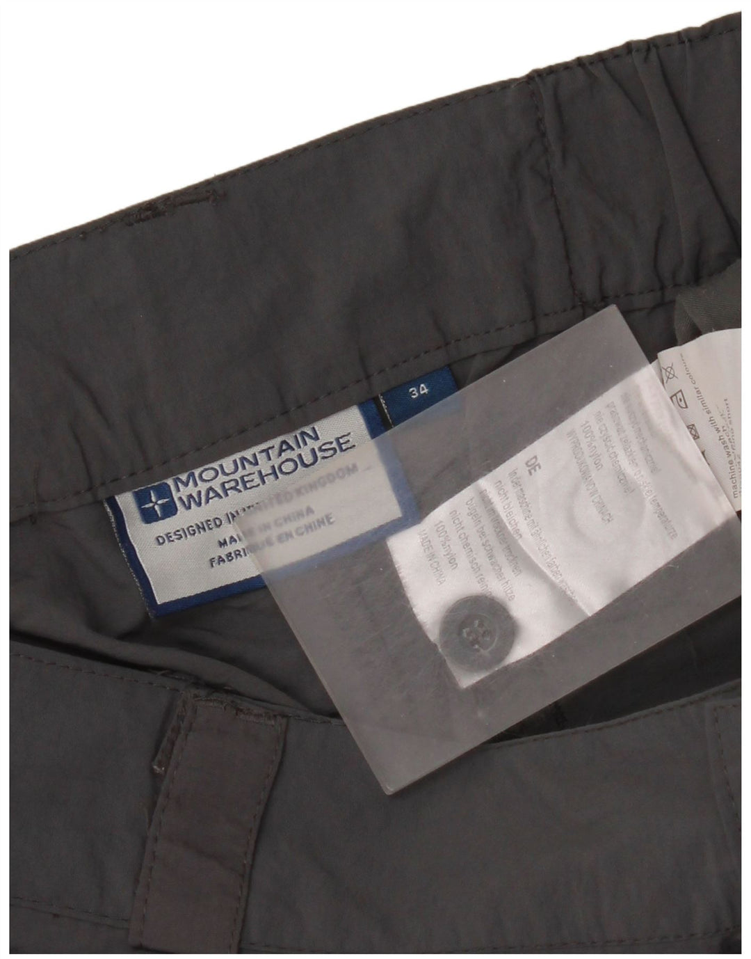 Bermuda cargo da uomo Mountain Warehouse W34 Large in nylon grigio