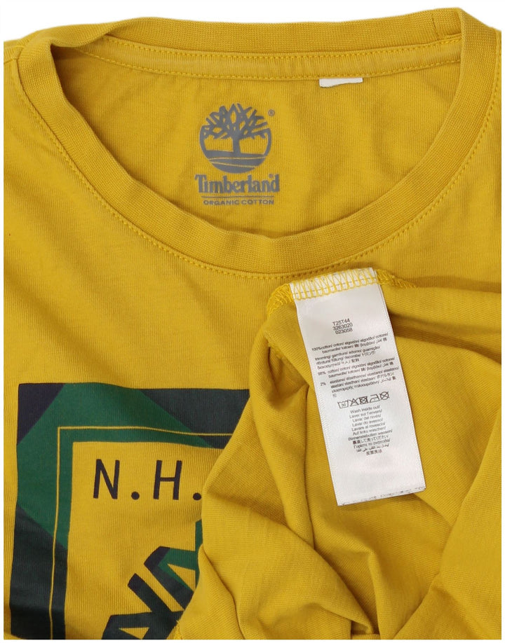 TIMBERLAND Boys Graphic Top Long Sleeve 6-7 Years Yellow Cotton