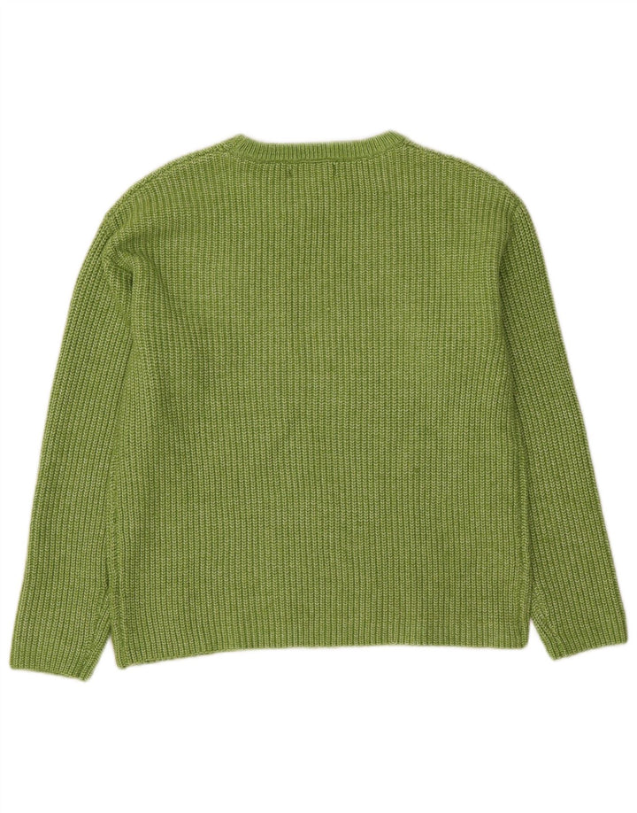 Maglione maglione con scollo a barca da donna Marks & Spencer UK 10 piccolo poliestere verde