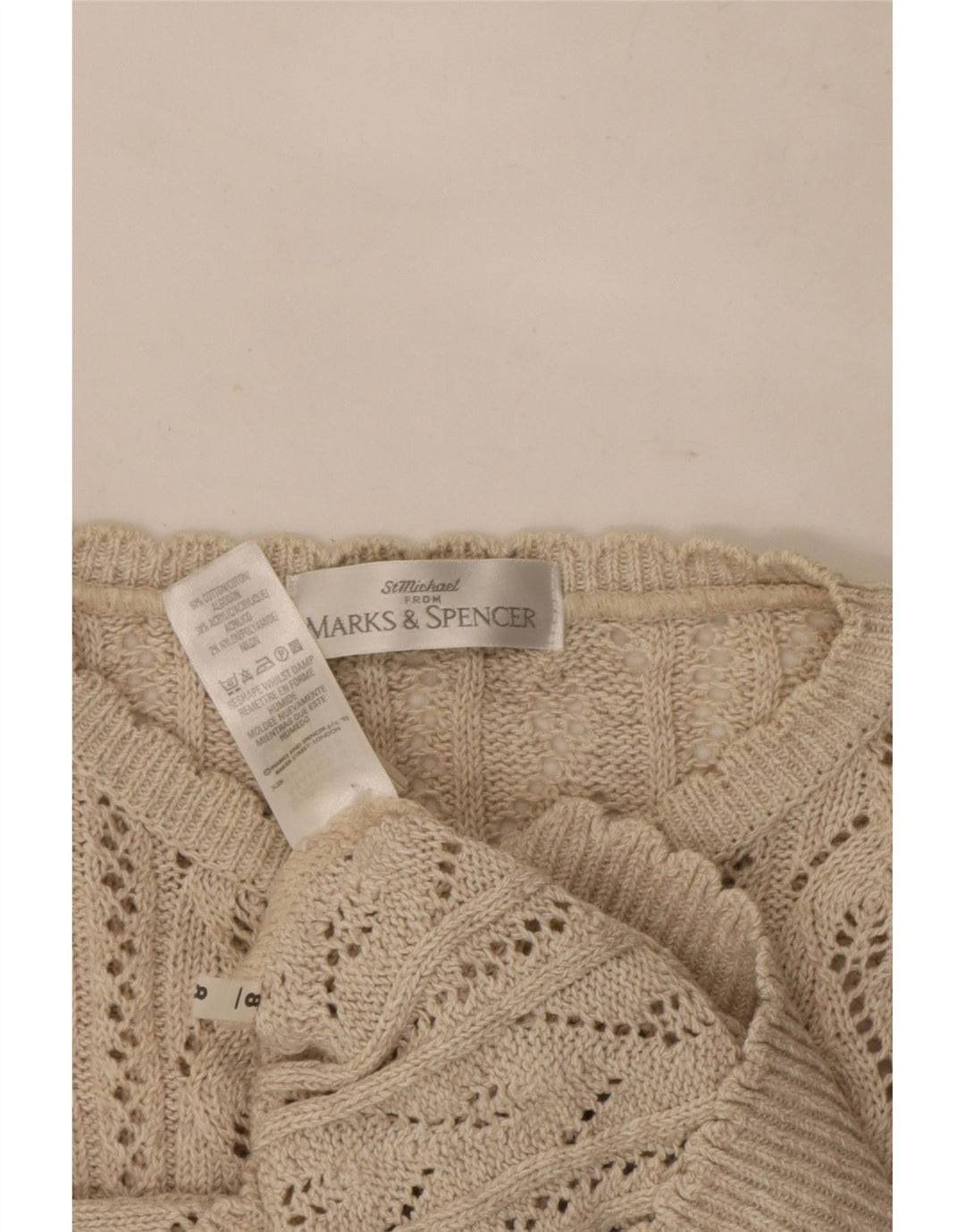 Maglione cardigan da donna Marks & Spencer UK 12 Acrilico beige medio