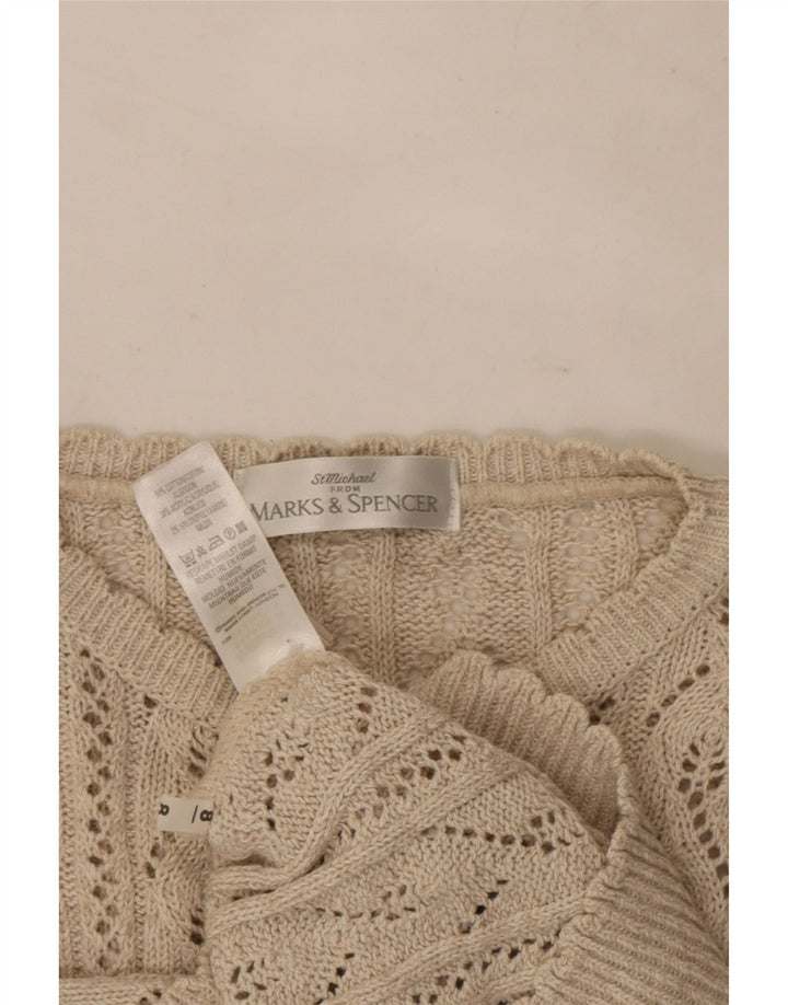 Maglione cardigan da donna Marks & Spencer UK 12 Acrilico beige medio