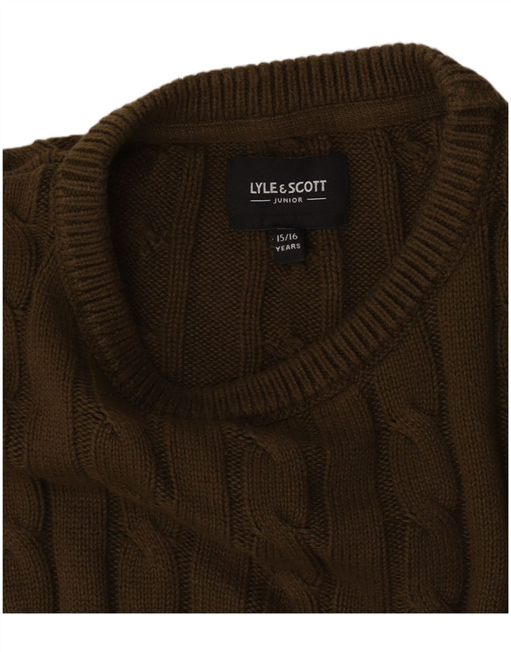 Maglione girocollo da ragazzo Lyle & Scott 15-16 anni color kaki