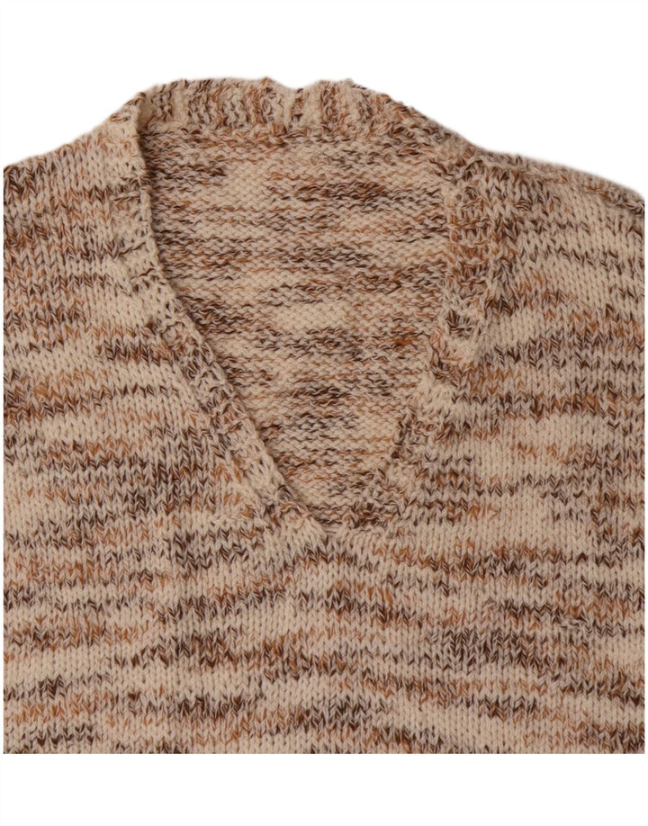 Canotta vintage da uomo, canotta grande beige screziata