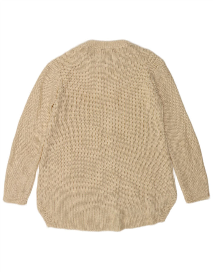 Maglione maglione con scollo a barca da donna Zara UK 10 piccolo bianco sporco