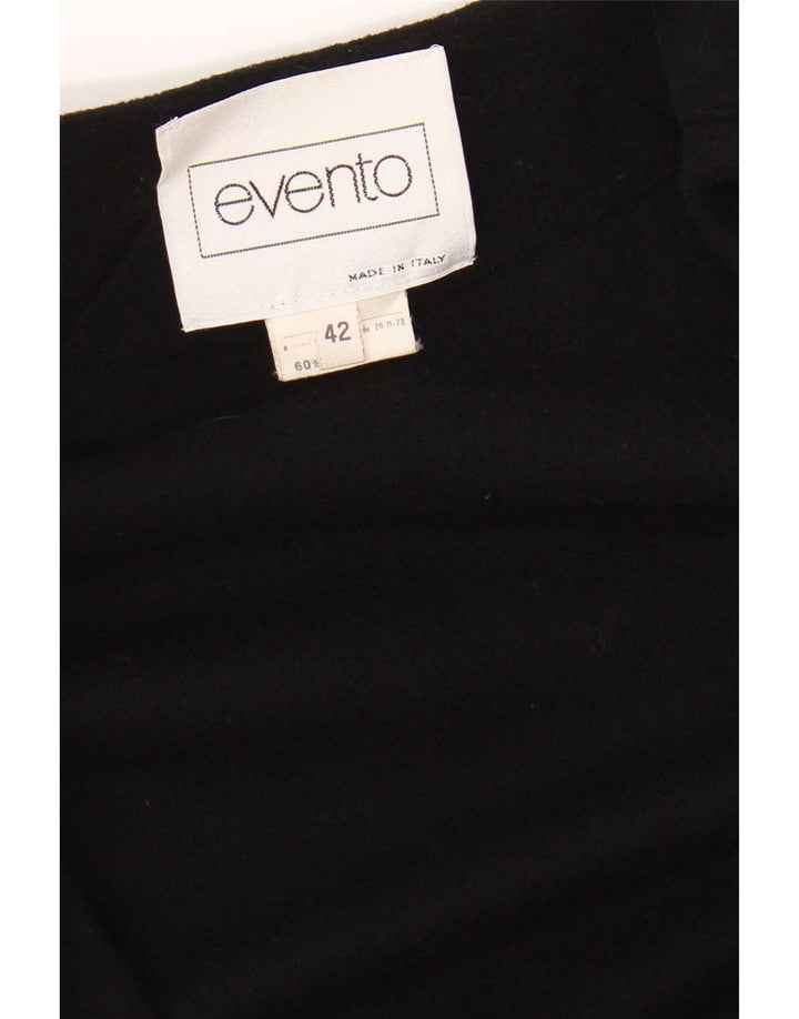 Cappotto a mantella vintage da donna IT 42 medio nero in lana con stampa animalier
