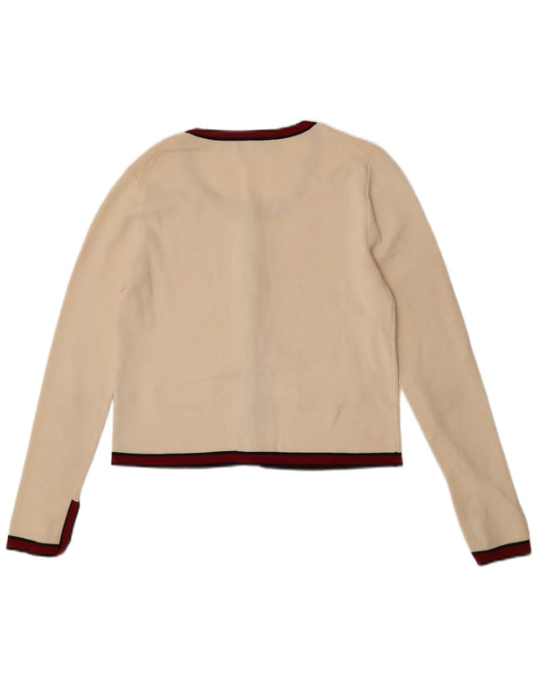 Maglione cardigan corto da donna Zara UK 12 medio bianco sporco