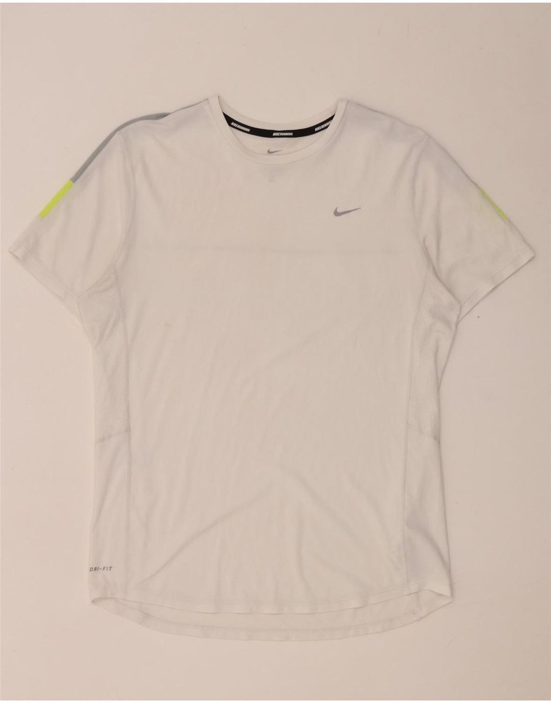 T-shirt Nike da uomo Dri Fit, top in poliestere color block bianco medio