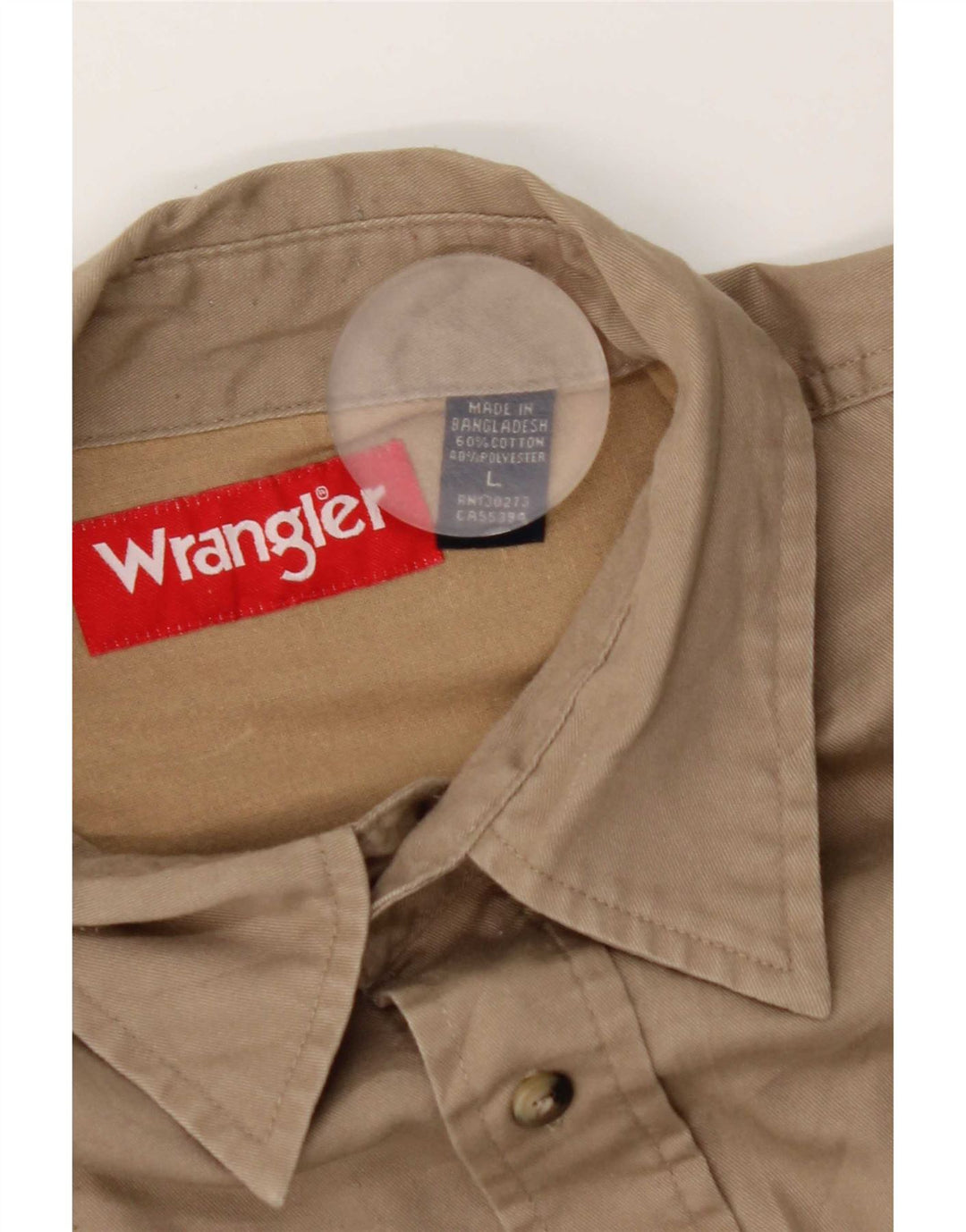 Camicia da uomo Wrangler grande in cotone beige
