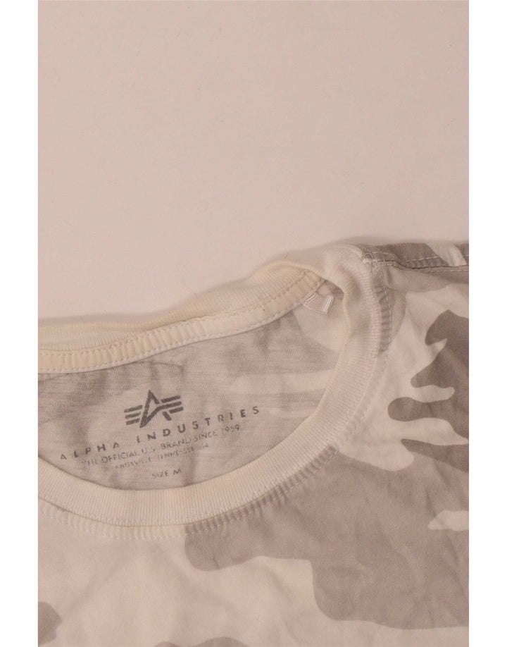 T-shirt grafica da uomo Alpha Industries Top in cotone mimetico grigio medio