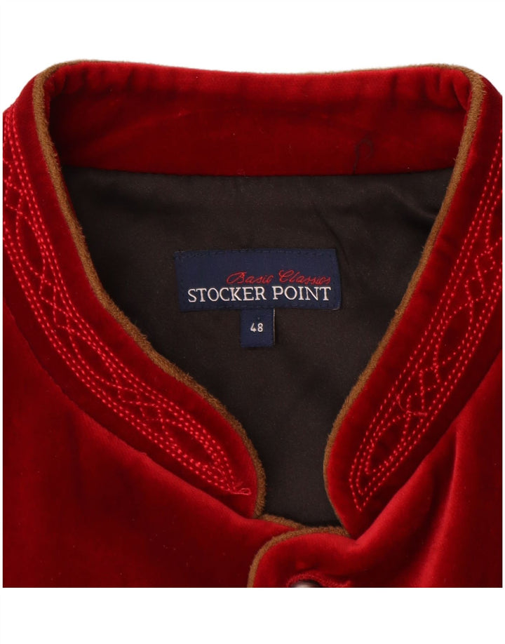 STOCKERPOINT Gilet da uomo in velluto Trachten EU 48 piccolo cotone rosso