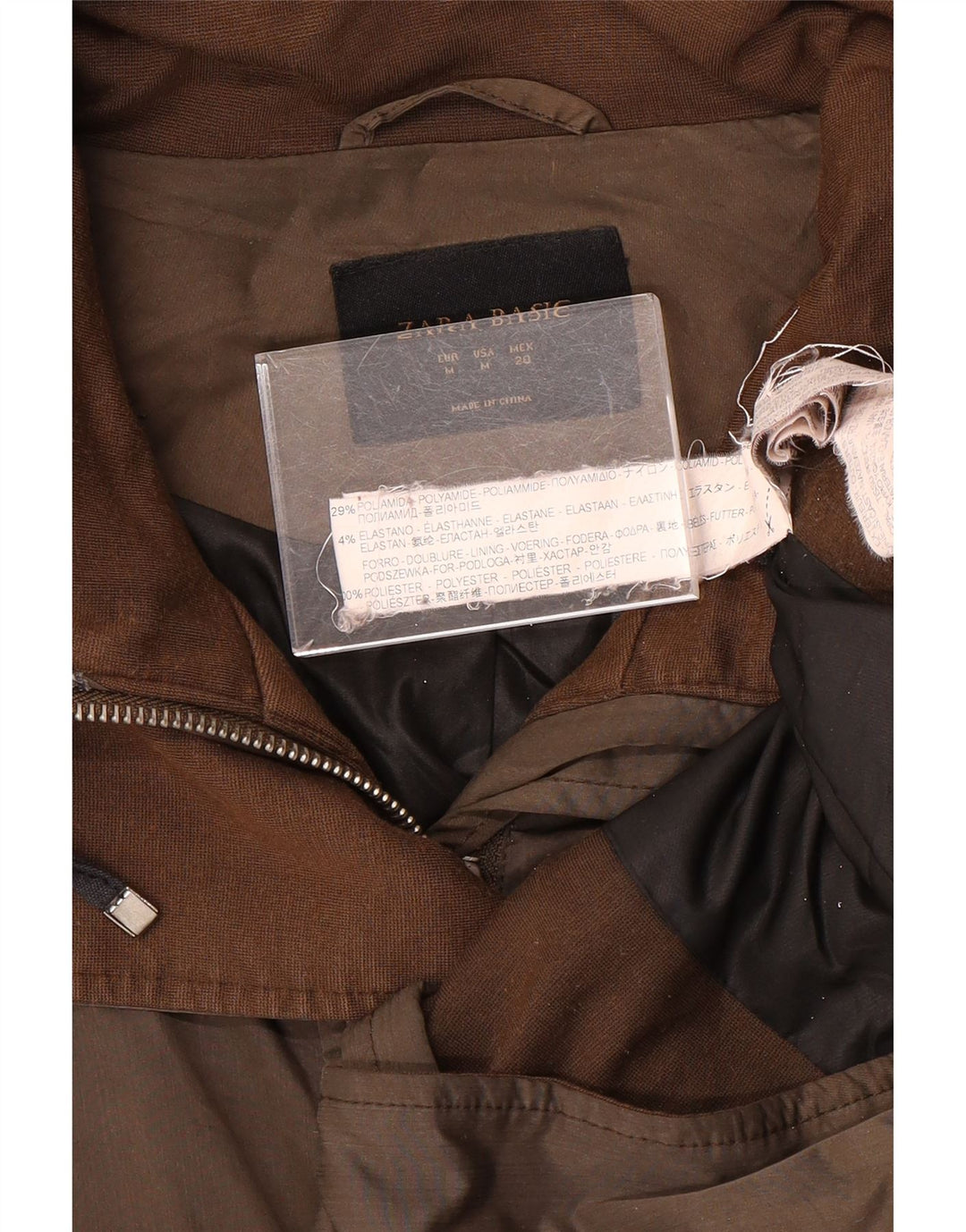 Giacca Parka da donna Zara UK 14 Marrone medio Poliammide