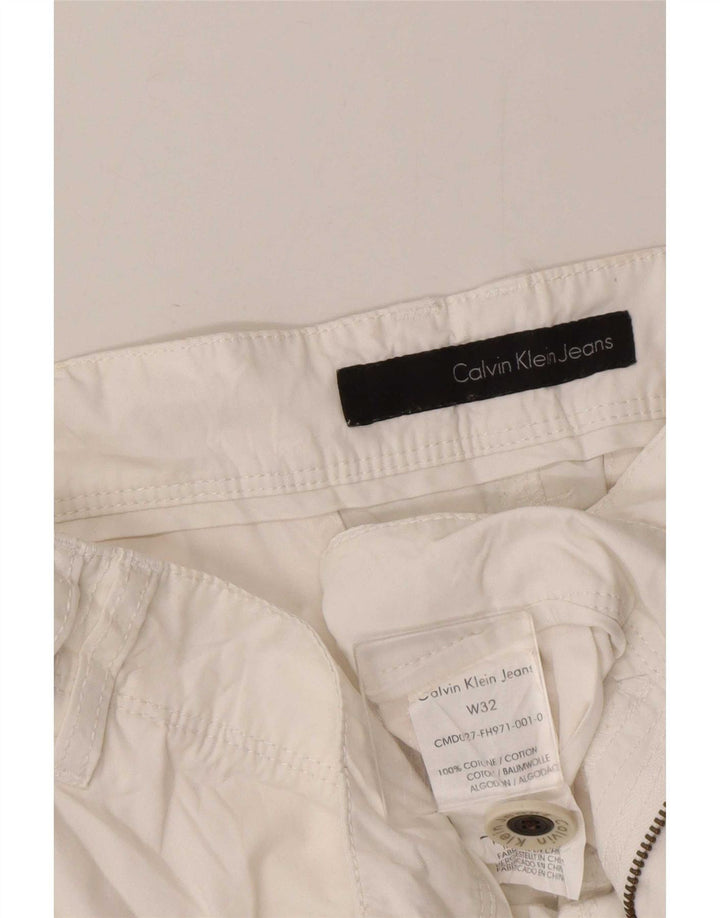 Pantaloncini cargo da uomo Calvin Klein W32 cotone bianco medio