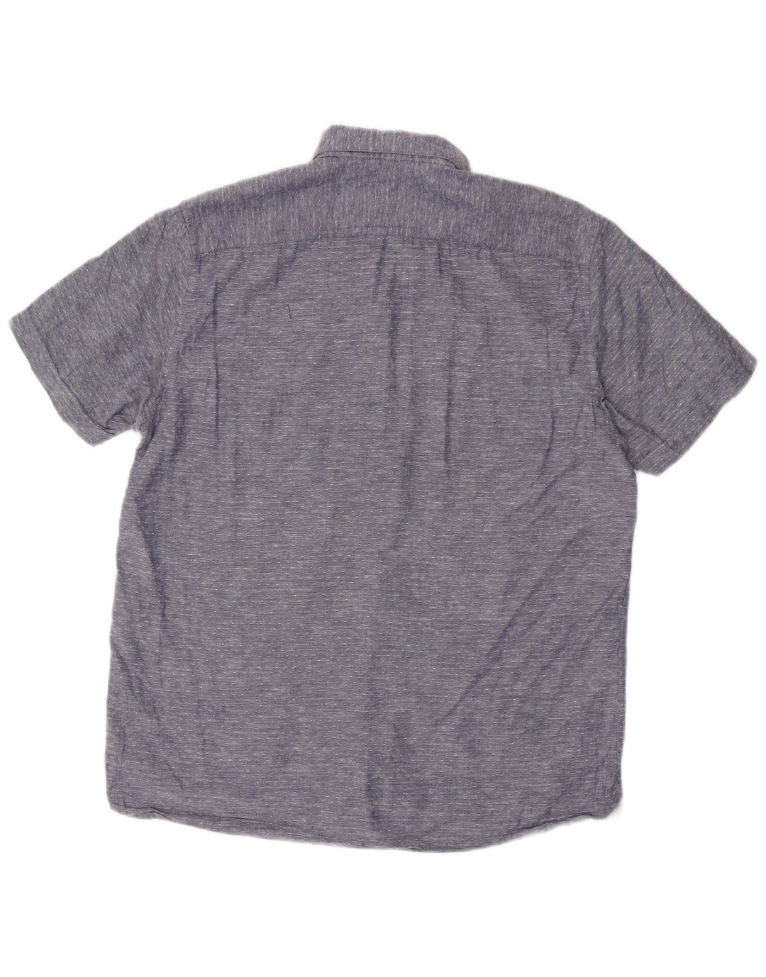 TED BAKER Camicia a maniche corte da uomo taglia 3 medio cotone screziato blu navy