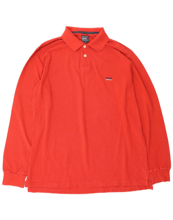 Polo a maniche lunghe da uomo PETER HADLEY 2XL cotone rosso