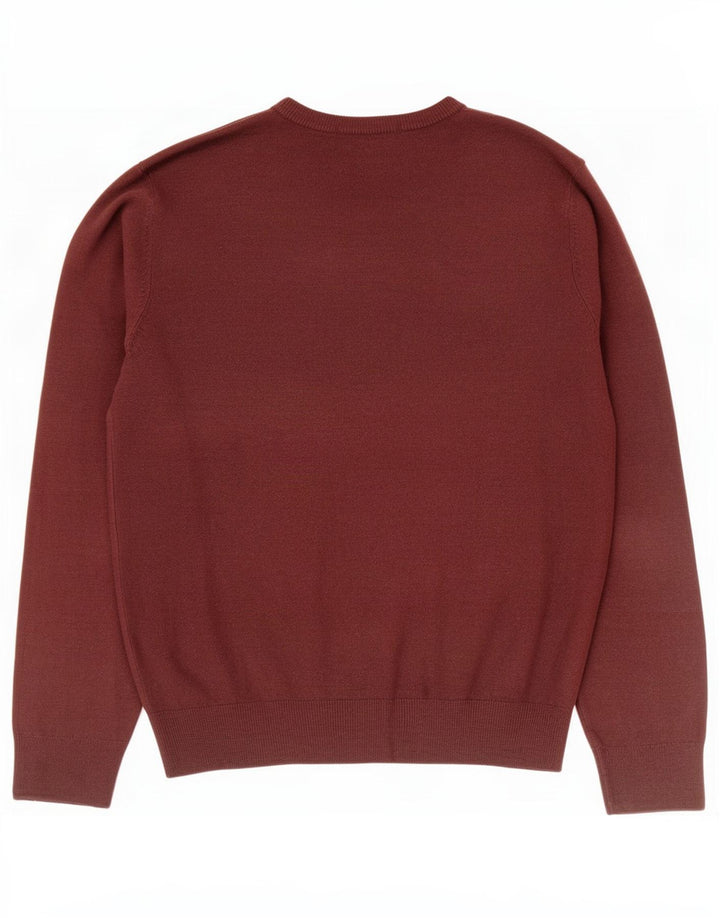 Maglione da uomo con scollo a V Marks & Spencer in acrilico marrone medio