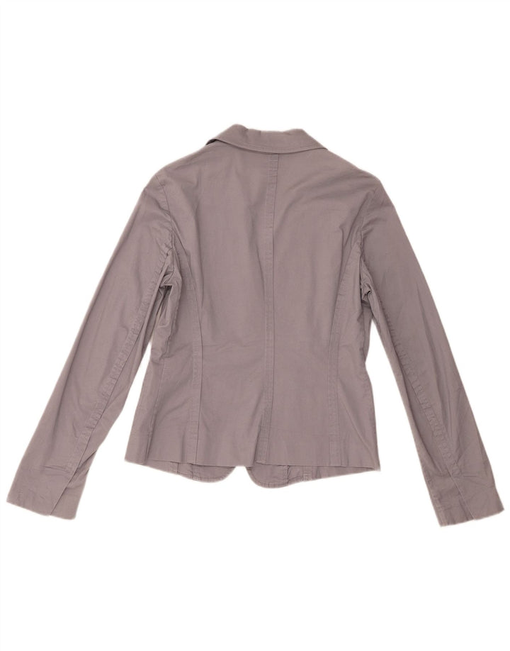 Giacca Blazer 3 Bottoni Donna Benetton IT 42 Cotone Grigio Medio