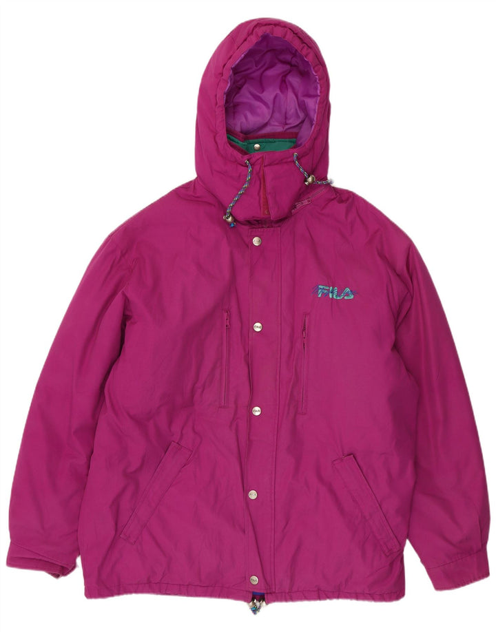 Giacca a vento con cappuccio da uomo Fila UK 42 XL poliestere rosa