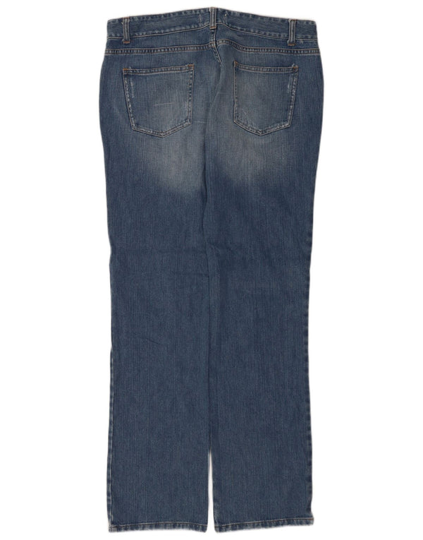 Jeans dritti effetto consumato Benetton da donna IT 48 XL W32 L34 Cotone blu