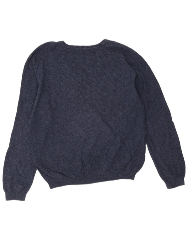 Zara Mens Crew Neck Jumper Sweater XL Navy Blue Cotton