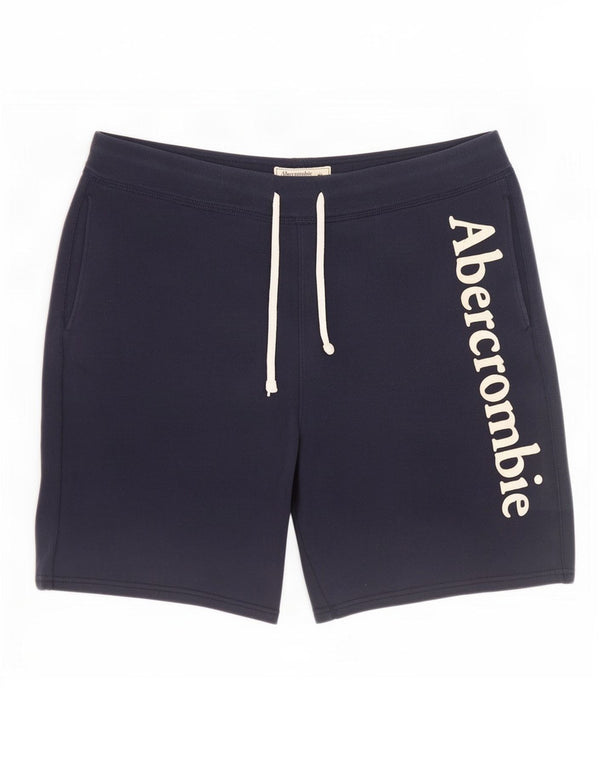 Pantaloncini sportivi grafici da uomo Abercrombie & Fitch XL in cotone blu navy