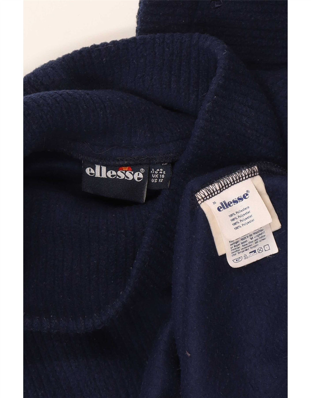Maglione in pile oversize da donna Ellesse UK 16 Large in poliestere blu navy
