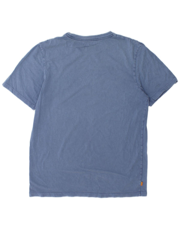 Timberland Mens Regular Fit T-Shirt Top Medium Blue Cotton