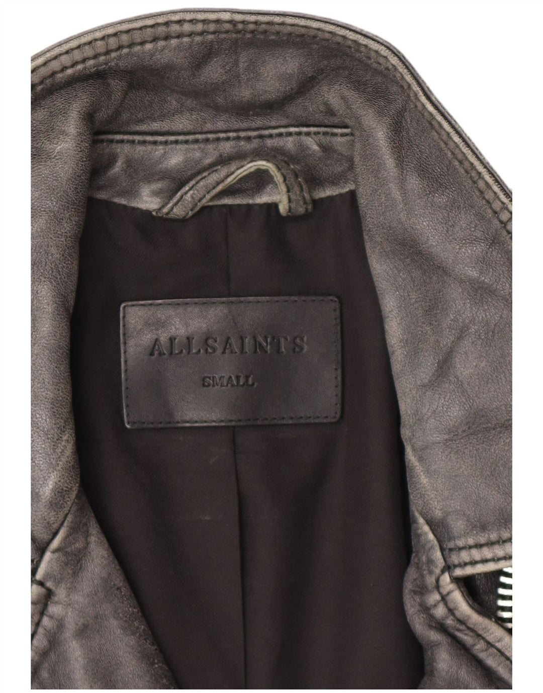 Giacca da motociclista in pelle da uomo All Saints UK 36 piccola in pelle nera