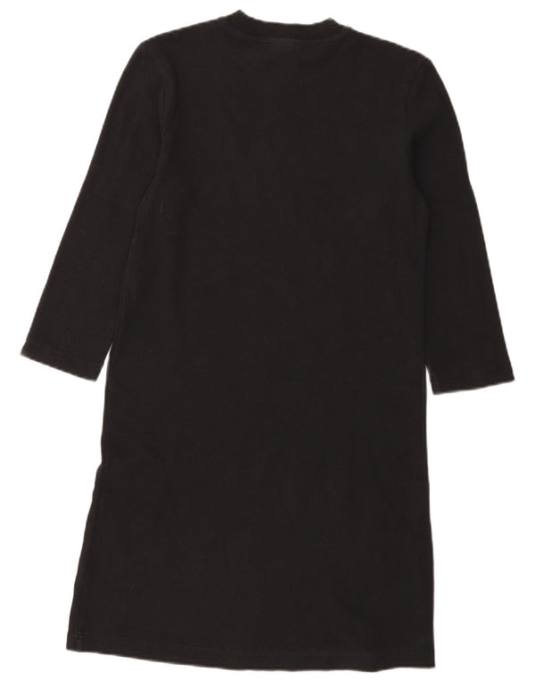 Adidas Womens 3/4 Sleeve T-Shirt Dress UK 8/10 Small Black Cotton