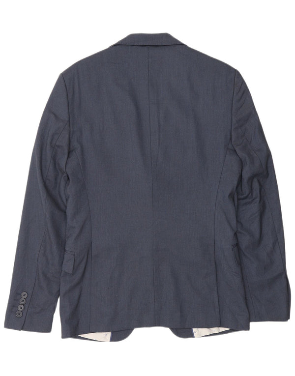 Giacca blazer a 2 bottoni da uomo Zara EU 46 piccola in viscosa blu navy