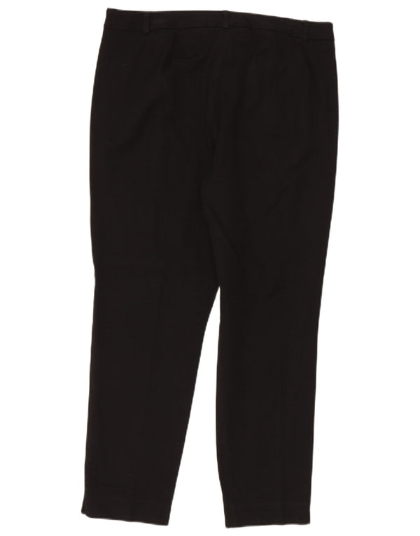 Pantaloni da abito a vita alta da donna Marks & Spencer UK 16 Large W34 L28 Nero