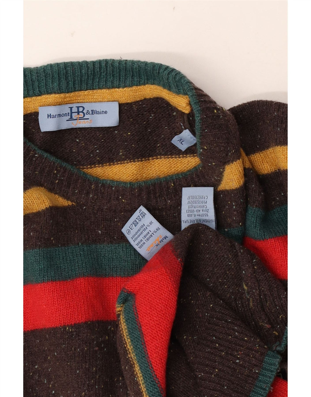Maglione maglione girocollo da uomo Harmont & Blaine XL a righe multicolore