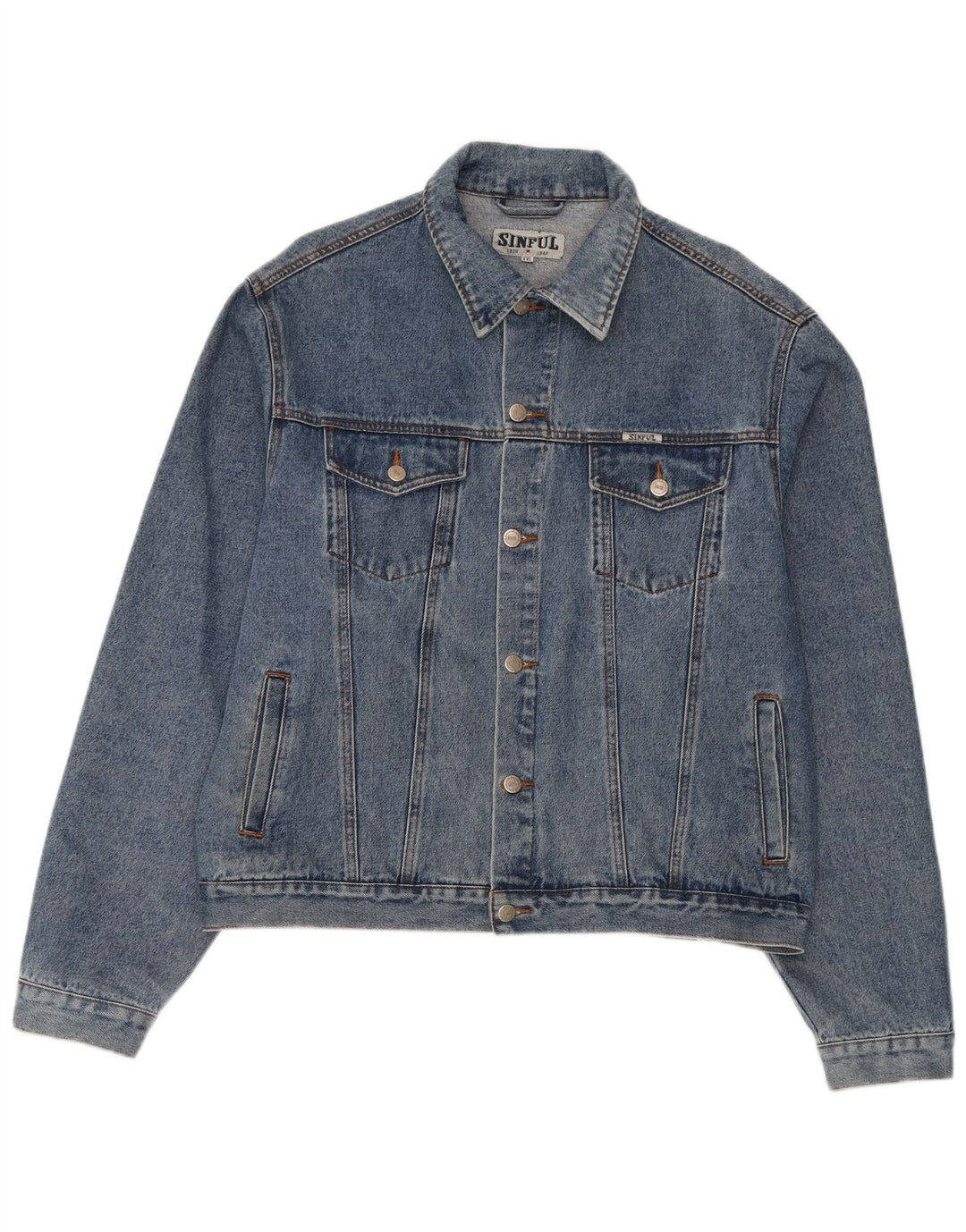 Giacca di jeans da uomo Sinful UK 44 2XL Cotone blu